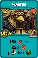 Wizard101 Fire spell card: Warfire, Spell ID 16566
