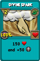 Wizard101 Life spell card: Divine Spark, Spell ID 16568