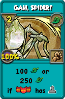 Wizard101 Life spell card: GAH, Spider!, Spell ID 16571