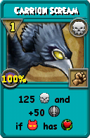 Wizard101 Death spell card: Carrion Scream, Spell ID 16572