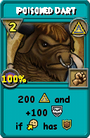 Wizard101 Myth spell card: Poisoned Dart, Spell ID 16577
