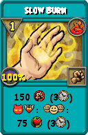 Wizard101 Fire spell card: Slow Burn, Spell ID 16578