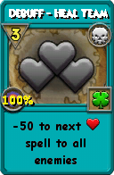 Wizard101 Death spell card: Debuff - Heal Team, Spell ID 16584