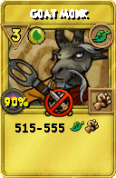 Wizard101 Life spell card: Goat Monk, Spell ID 16592