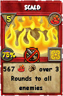 Wizard101 Fire spell card: Scald, Spell ID 16595