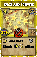 Wizard101 Myth spell card: Daze and Confuse, Spell ID 16600