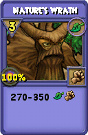 Wizard101 Life spell card: Nature's Wrath, Spell ID 16609
