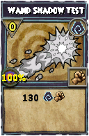 Wizard101 Shadow spell card: Wand Shadow Test, Spell ID 16640