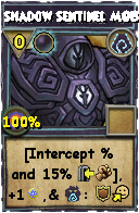 Wizard101 Shadow spell card: Shadow Sentinel MOB, Spell ID 16642