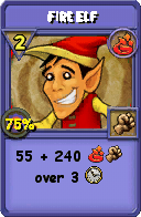 Wizard101 Fire spell card: Fire Elf, Spell ID 16648