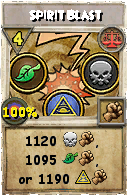 Wizard101 Balance spell card: Spirit Blast, Spell ID 16650