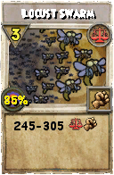 Wizard101 Balance spell card: Locust Swarm, Spell ID 16658