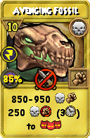 Wizard101 Death spell card: Avenging Fossil, Spell ID 16668