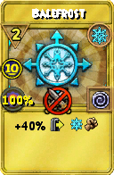 Wizard101 Ice spell card: Balefrost, Spell ID 16674