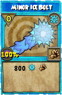 Wizard101 Ice spell card: Minor Ice Bolt, Spell ID 16683