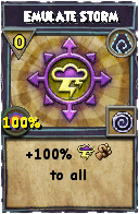 Wizard101 Shadow spell card: Emulate Storm, Spell ID 16702