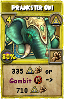 Wizard101 Myth spell card: Prankster Oni, Spell ID 16705