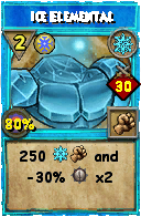 Wizard101 Ice spell card: Ice Elemental, Spell ID 16706