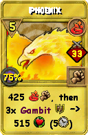 Wizard101 Fire spell card: Phoenix, Spell ID 16716
