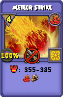 Wizard101 Fire spell card: Meteor Strike, Spell ID 16717