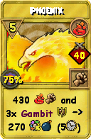 Wizard101 Fire spell card: Phoenix, Spell ID 16718