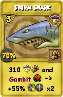 Wizard101 Storm spell card: Storm Shark, Spell ID 16720