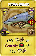 Wizard101 Storm spell card: Storm Shark, Spell ID 16721