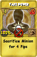 Wizard101 Fire spell card: Take Power, Spell ID 16725