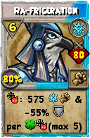 Wizard101 Ice spell card: Ra-frigeration, Spell ID 16728