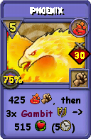 Wizard101 Fire spell card: Phoenix, Spell ID 16730