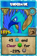 Wizard101 Ice spell card: Undermine, Spell ID 16731