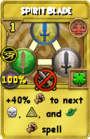 Wizard101 Balance spell card: Spirit Blade, Spell ID 16739