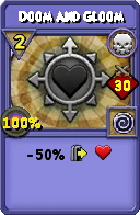 Wizard101 Death spell card: Doom and Gloom, Spell ID 16740