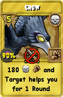 Wizard101 Death spell card: Crow, Spell ID 16742