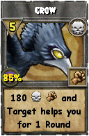Wizard101 Death spell card: Crow, Spell ID 16743