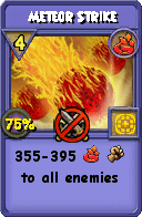 Wizard101 Fire spell card: Meteor Strike, Spell ID 16748