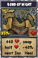 Wizard101 Shadow spell card: Lord of Night, Spell ID 16751