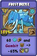Wizard101 Ice spell card: Frost Beetle, Spell ID 16752