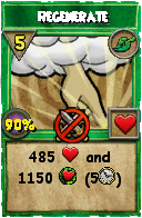Wizard101 Life spell card: Regenerate, Spell ID 16761
