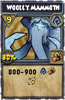 Wizard101 Shadow spell card: Woolly Mammoth, Spell ID 16767