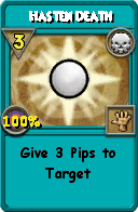 Wizard101 Death spell card: Hasten Death, Spell ID 16770