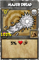 Wizard101 Death spell card: Major Dread, Spell ID 16781