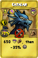 Wizard101 Storm spell card: Catalan, Spell ID 16782