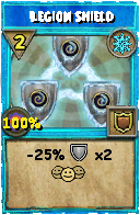 Wizard101 Ice spell card: Legion Shield, Spell ID 16785