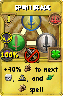 Wizard101 Balance spell card: Spirit Blade, Spell ID 16808