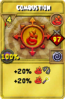 Wizard101 Fire spell card: Combustion, Spell ID 16823
