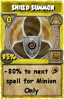 Wizard101 Myth spell card: Shield Summon, Spell ID 16824