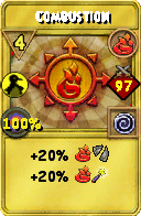 Wizard101 Fire spell card: Combustion, Spell ID 16837