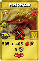 Wizard101 Fire spell card: Fire Dragon, Spell ID 16843