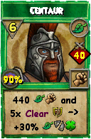 Wizard101 Life spell card: Centaur, Spell ID 16844